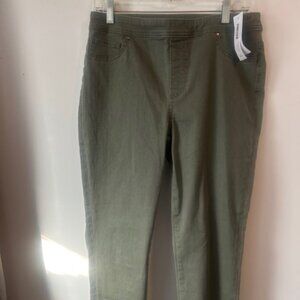 Chico's Green Perfect Stretch Girlfriend Slim Ankle jeggings, size 0.5/6
